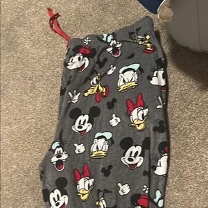 Disney Gray and Red Mickey Mouse Pajama Bottoms